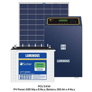 Luminous NXT3KW PCU + LPTT12150H 150Ah 4Nos + 325Watts Solar Panel 6Nos